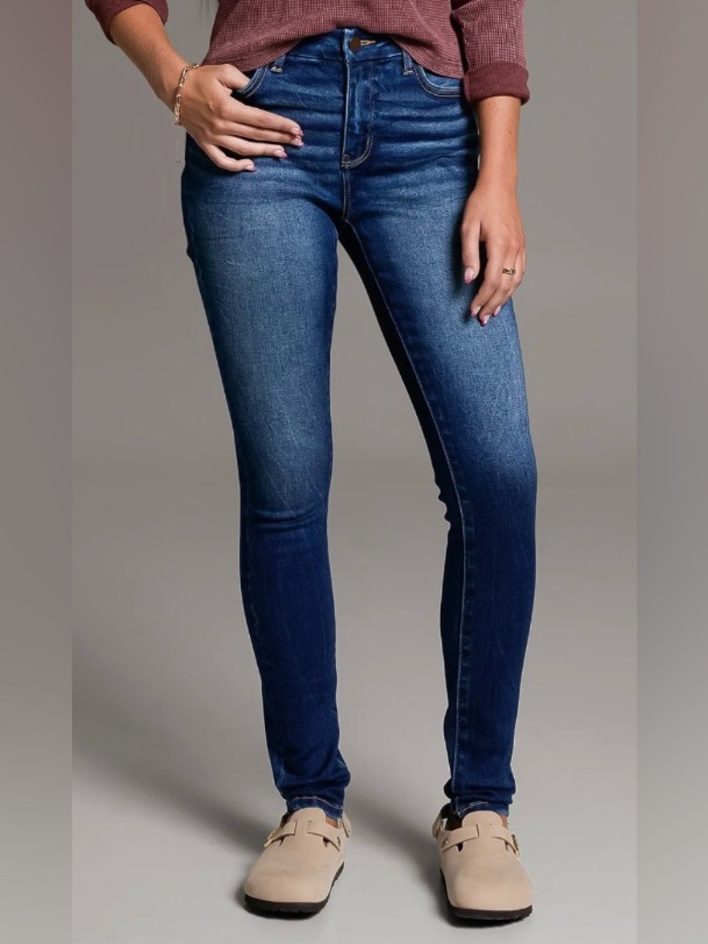 BKE Gabby Curvy Fit High Rise Skinny Jeans Dark Wash Stretch Denim Size 27 x 32